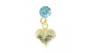 Piercing de Rebite com Pingente, Coração, Strass Tiffany