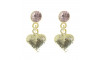 Piercing de Rebite com Pingente, Coração, Strass Rosa Claro