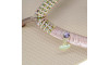 Piercing de Rebite com Pingente, Coração, Strass Rosa Claro