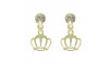 Piercing de Rebite com Pingente, Coroa, Strass Cristal