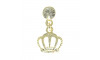 Piercing de Rebite com Pingente, Coroa, Strass Cristal