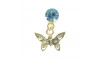 Piercing de Rebite com Pingente, Borboleta, Strass Tiffany
