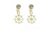 Piercing de Rebite com Pingente, Leme, Strass Cristal