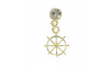 Piercing de Rebite com Pingente, Leme, Strass Cristal