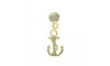 Piercing de Rebite com Pingente, Âncora, Strass Cristal