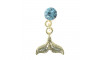 Piercing de Rebite com Pingente, Rabo de Sereia, Strass Tiffany