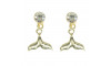 Piercing de Rebite com Pingente, Rabo de Sereia, Strass Cristal