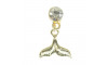 Piercing de Rebite com Pingente, Rabo de Sereia, Strass Cristal