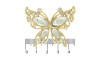 Piercing de Garra, Borboleta, Ouro, Cristal
