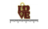 Pingente, Love, Ouro, Vermelho