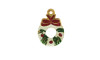 Pingente, Guirlanda de Natal, Ouro, Branco/Vermelho/Verde
