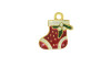 Pingente, Meia de Natal, Ouro, Branco/Vermelho/Verde