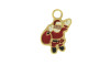 Pingente, Papai Noel, Ouro, Vermelho/Branco
