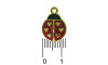 Pingente, Joaninha, Ouro/Vermelho