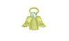 Pingente, Anjo, Ouro/Cristal
