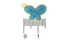 Pingente, Borboleta com Resina Marmorizada, Ouro/Azul Claro