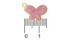 Pingente, Borboleta com Resina Marmorizada, Ouro/Rosa Claro