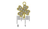 Pingente, Trevo de Quatro Folhas, Ouro/Cristal