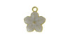 Pingente, Flor com Resina Marmorizada, Ouro/Branco
