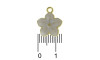Pingente, Flor com Resina Marmorizada, Ouro/Branco
