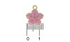 Pingente, Flor com Resina Marmorizada, Ouro/Rosa