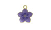 Pingente, Flor com Resina Marmorizada, Ouro/Roxo