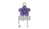 Pingente, Flor com Resina Marmorizada, Ouro/Roxo