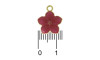 Pingente, Flor com Resina Marmorizada, Ouro/Vermelho