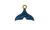 Pingente, Rabo de Sereia, Ouro/Azul Turquesa