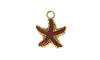 Pingente, Estrela do Mar, Ouro/Vermelho