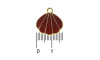 Pingente, Concha, Ouro/Vermelho