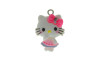 Pingente, Resina, Hello Kitty, Branco/Rosa