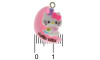 Pingente, Resina, Hello Kitty, Branco/Rosa