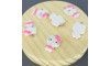 Pingente, Resina, Hello Kitty, Branco/Rosa