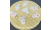 Pingente, Resina, Hello Kitty, Branco/Rosa Claro