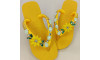 Cabedal Daisy, Banhado, Rebite, Branco Opal/Amarelo Fosco