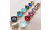 Piercing de Rebite, Quadrado, Rosa Vintage