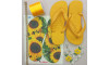 Cabedal Daisy, Banhado, Rebite, Branco Opal/Amarelo Fosco