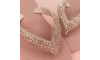 Cabedal Paola, Tecido com Strass, Formato em V, Pronto para Aplicação em Solas, Rosê/Rose Gold
