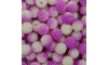 Pérola Craquelada Amora, 10mm, Mesclado Rosa Pink/Branco