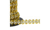 Aljofre de ABS Metalizado, 14mm, Dourado/Cristal