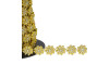 Aljofre de ABS Metalizado, Florzinha 17mm, Dourado/Cristal