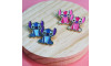 Piercing de Rebite, Stitch, Azul/Azul Claro/Roxo
