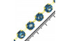 Fio de Strass, SS28, Ouro, Strass Blue Zircon