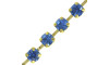 Fio de Strass, SS28, Ouro, Strass Azul Cobalt