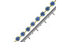Fio de Strass, SS28, Ouro, Strass Azul Cobalt