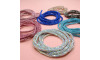 Tubo de Strass, 04mm, Fini para Cadarços, Rosa Claro