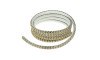 Tubo de Strass Meia Cana, 06mm, Cristal/Dourado