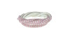 Tubo de Strass Meia Cana, 06mm, Cristal/Rosa