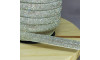 Tubo de Strass Meia Cana, 15mm, Cristal/Branco